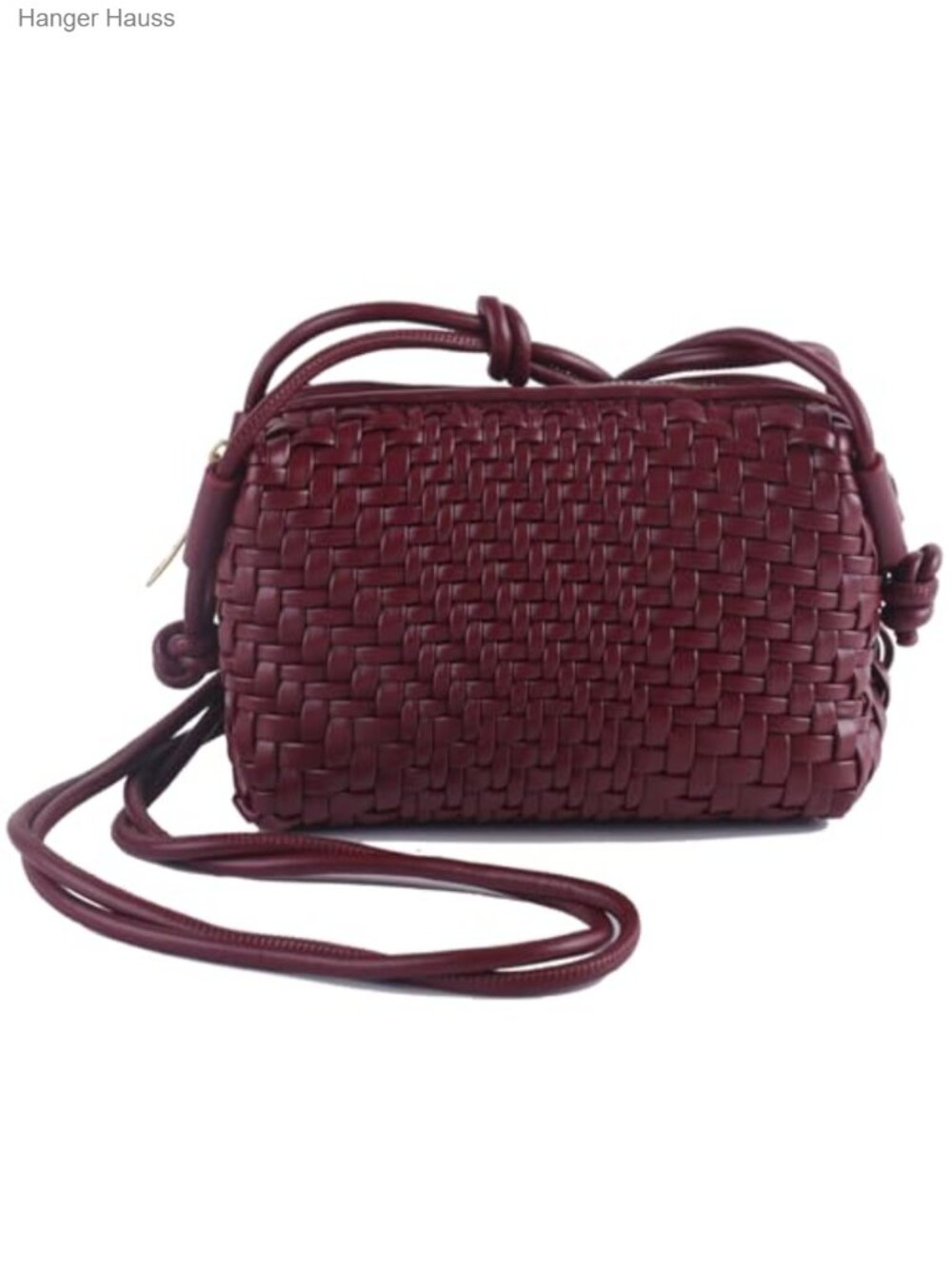Woven Crossbody Bag Vegan Leather Handmade Small